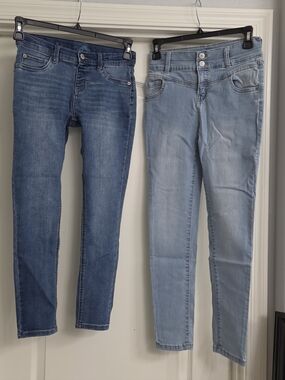 Big Girls Jeggings - Dark Blue and Light Blue
